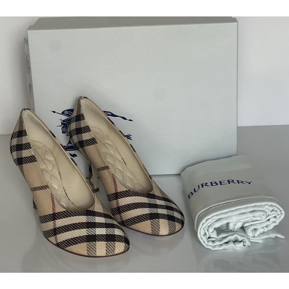 Burberry Women's Pump Alabaster IP Check Shoes 9.5 US (39.5) 8100970 IT NIB $890 - Picture 12 of 15